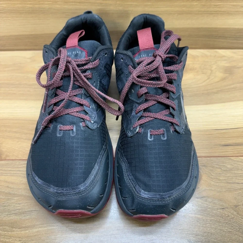 ALTRA Lone Peak 6 Mens Size 8 Black Burgundy Trail Running Shoes